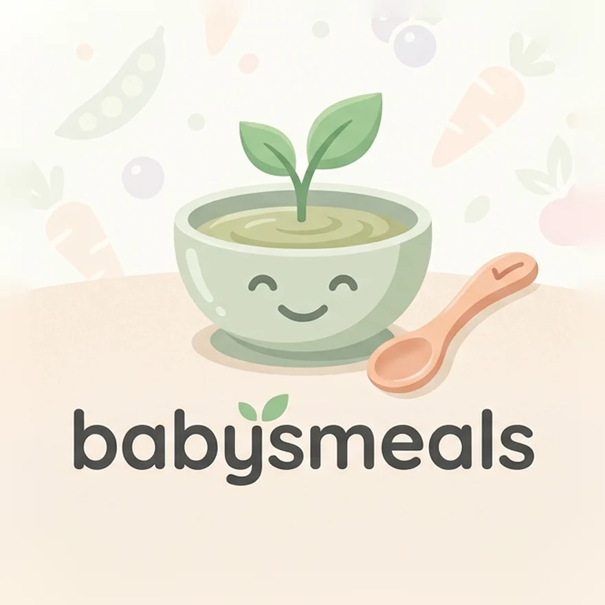 babysmeals — içinde filiz olan gülümseyen bir mama kâsesi